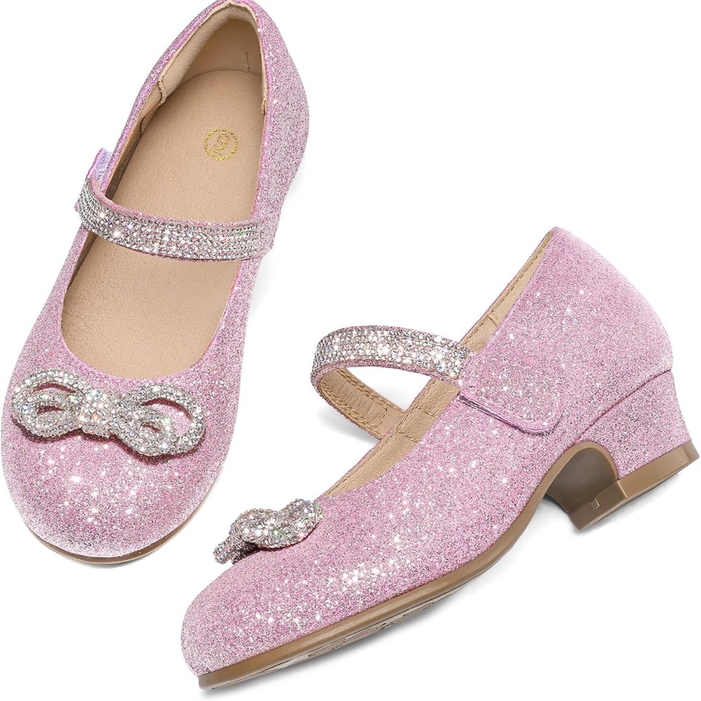Girls Sparkle Mary Jane Heels in Pink